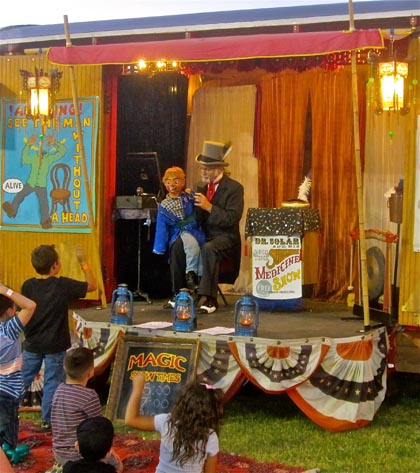 Good ol' fashioned carnival magic and ventriloquism...