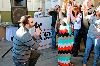Mid-February: a couple gets engaged during Lodi's Wine & Chocolate Weekend