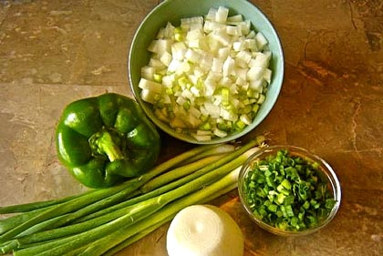 “Holy Trinity” of onions, bell peppers and celery