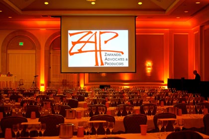 Four Seasons ballroom set up for ZAP/HVS FLIGHTS Experience