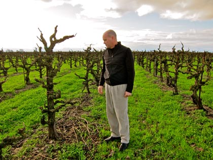 Winemaker Michael McCay in TruLux Vineyard