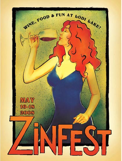 The 2008 ZinFest lady — sensuous wine, striking beauty…
