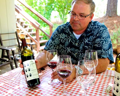 Peter Marks with his Six Hands Zinfandel