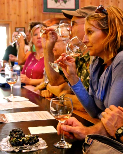 Wine enthusiasts at Lodi’s d’Art Winery