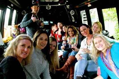 Inside the “party” limo with serious Lodi Wine & Chocolate lovers…