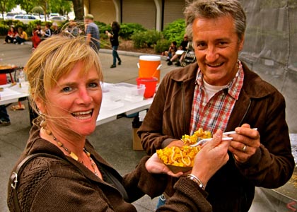 Liz & Markus Bokisch enjoying Addy's Paella in Downtown Lodi