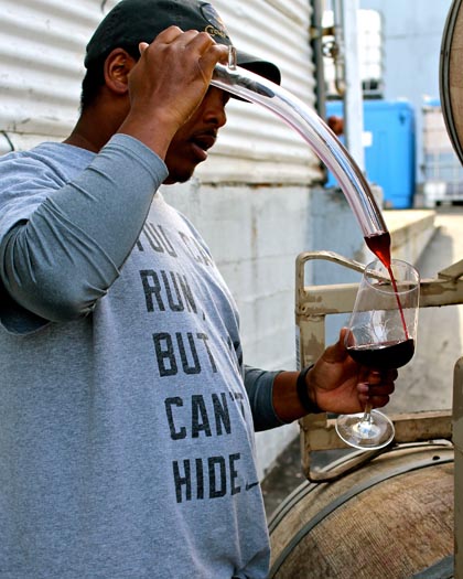 Klinker Brick’s Joseph Smith barrel samples Carignan from Jean Rauser’s ancient vines (planted 1906)