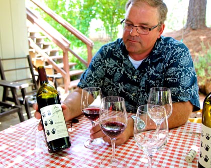 Peter Marks with his Six Hands Zinfandel
