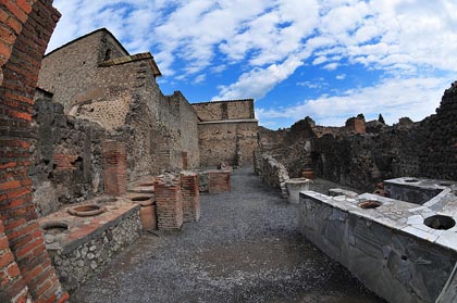 Excavated Pompeii wine bar