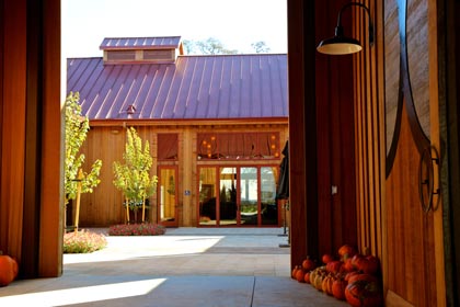 Entrance to Oak Farm tasting room from winery
