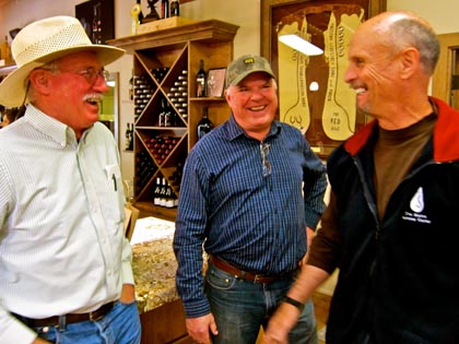 Three of Lodi’s modern-day winegrowing pioneers: Borra Vineyards’ Steve Borra, Michael David’s Mike Phillips, and The Lucas Winery’s Dave Lucas