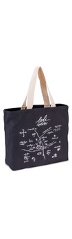 Black Lodi Calligraphy Map Tote Bag