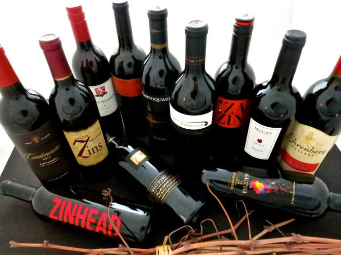 Collection of wine bottles from Lodi Winegrape Commission showcasing local wines.