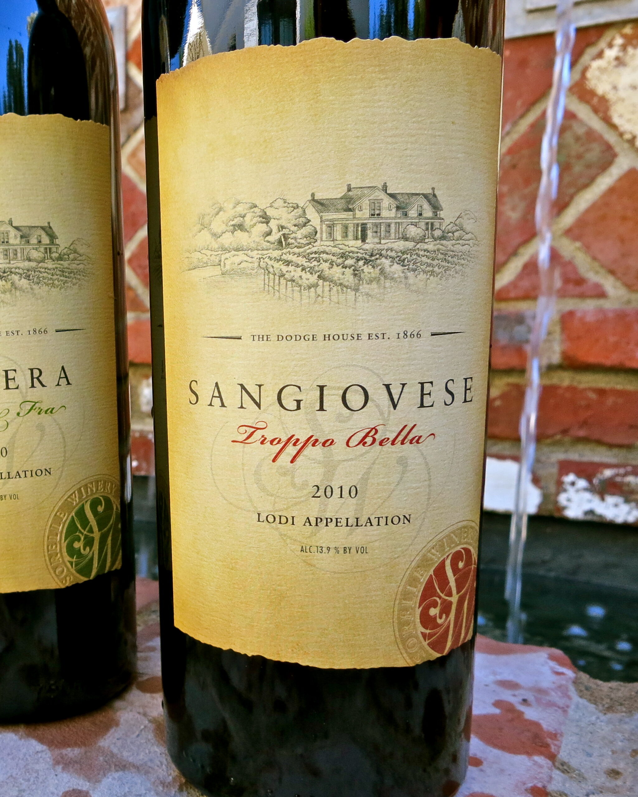 Sangiovese Troppo Bella 2010 wine bottle from Lodi Winegrape Commission.