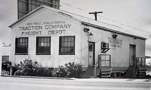 Historic building of the Lodi Winegrape Commission with vintage signage and industrial design.