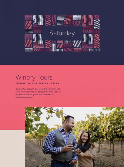 Enjoy a winery tour in Lodi with wine tasting and scenic vineyard views on Saturday.