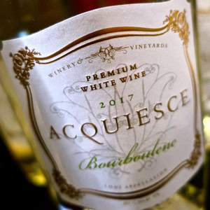 Acquiesce Bournblanc 2017 white wine from Lodi Winegrape Commission, premium vineyard wine for wine enthusiasts.