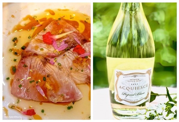 Lodi wine and gourmet dish, showcasing local wine and culinary excellence in California.