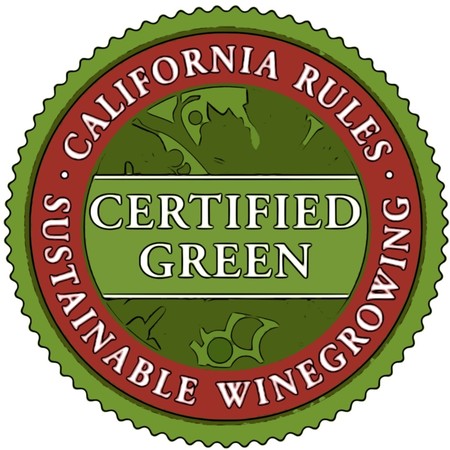 California Rules Certified Green sustainable winegrowing seal for eco-friendly vineyard practices.