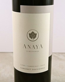 Bottle of Anaya Vineyards Cabernet Sauvignon 2016 from Lodi Winegrape Commission.