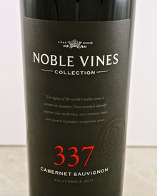 Bottle of Noble Vines Cabernet Sauvignon 2017 from Lodi Winegrape Commission, showcasing premium wine from California.