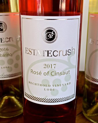 Lodi Rosé of Cinsaut 2017 wine bottle from Bechthold Vineyard, showcasing estate-grown wine with a focus on Lodi wine region.