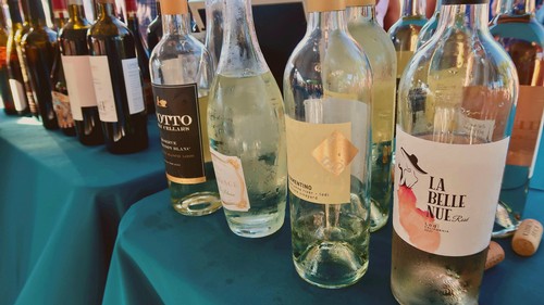 Selection of wine bottles from Lodi Winegrape Commission showcasing local wines.