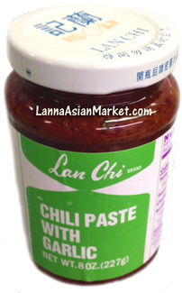 Lodi Winegrape Commission logo on a jar of chili paste with garlic.