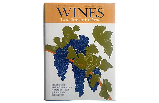 Book cover titled 'Wines Their Sensory Evaluation' with grapevine illustration, for SEO on Lodi Winegrape Commission.
