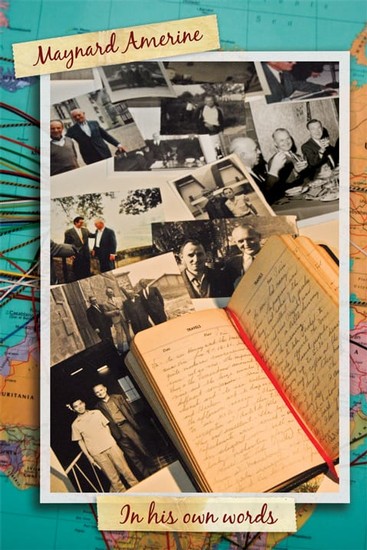Collection of black and white photos and a handwritten diary of Maynard Amerine, wine expert and researcher.