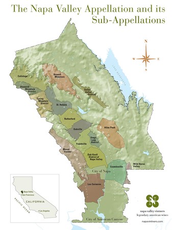 Map of Lodi Winegrape Appellation and Sub-Appellations in California.