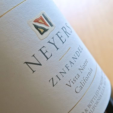Close-up of Lodi Zinfandel wine bottle label from the Lodi Winegrape Commission.