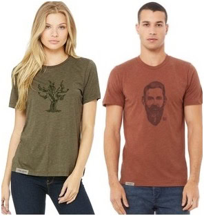 Stylish unisex graphic t-shirts featuring deer and bearded man designs, perfect for casual wear and showcasing unique style.