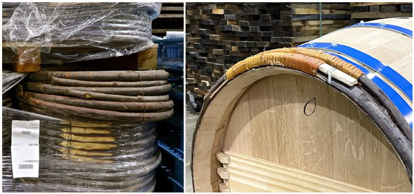 Wine barrel and equipment at Lodi Winegrape Commission for wine production.