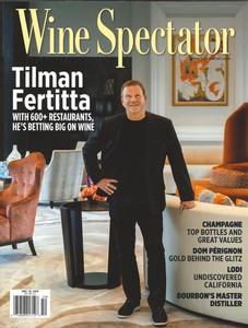 Lodi Winegrape Commission featured on Wine Spectator magazine cover, highlighting local wine industry and grape production.