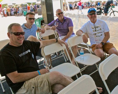 Group of men enjoying a wine tasting event at the Lodi Winegrape Commission.